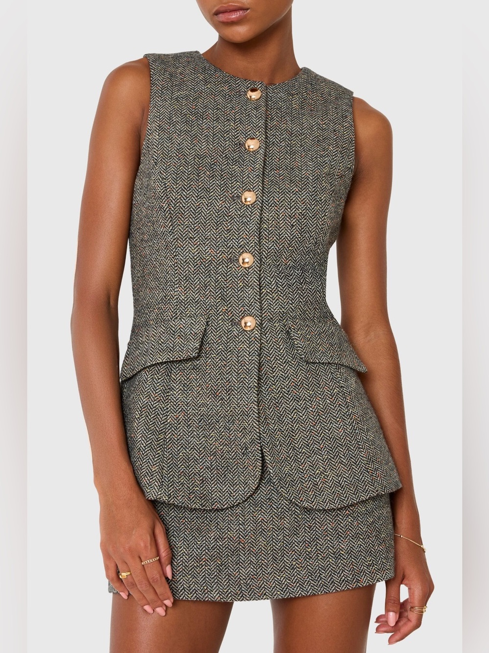 NWT Amanda Uprichard Serena Romper in Black Multi tweed - Picture 4 of 13